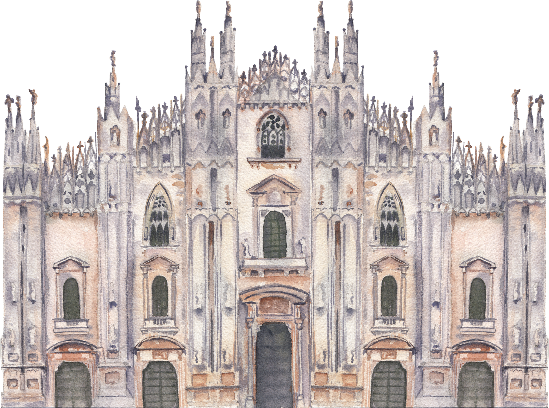 Duomo building illustration Milan architecture Png clipart Illustration